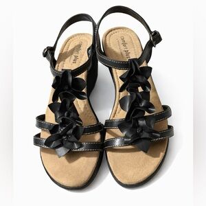 Comfort Plus by Predictions Women’s Black Wedge Sandals Size 11 New